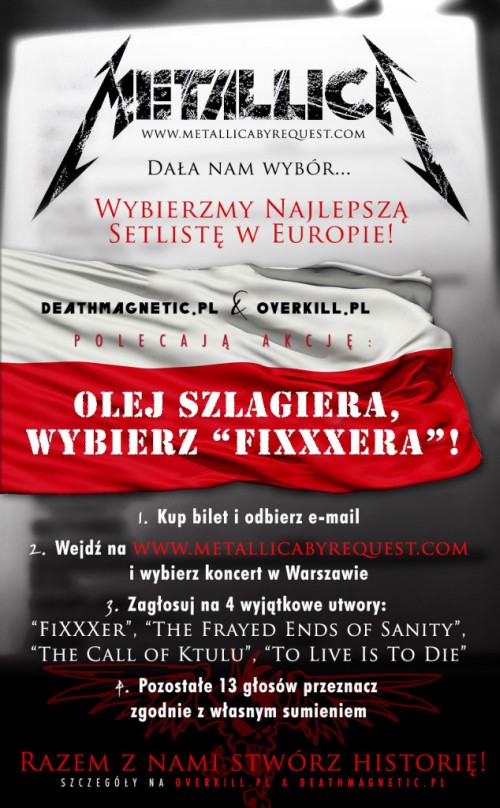 Metallica na Sonisphere: akcja polskich fanów