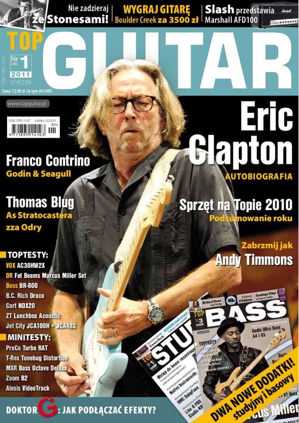 Eric Clapton na okładce magazynu TopGuitar, styczeń 2011