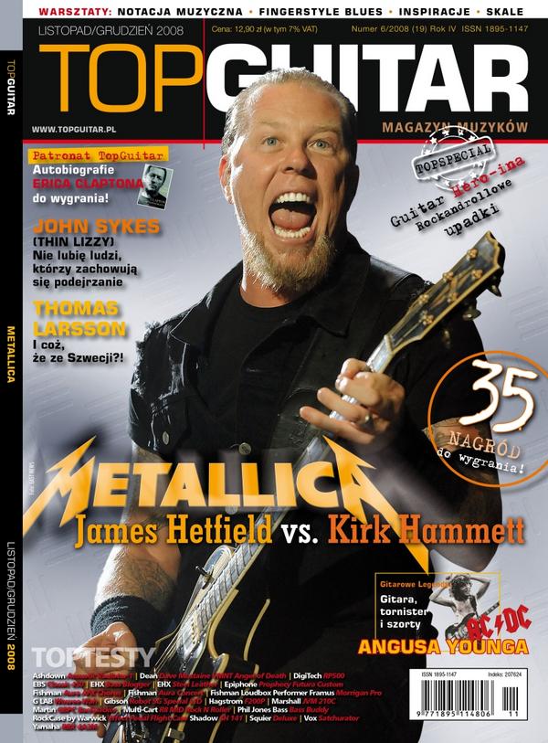James Hetfield z zespołu Metallica na okładce TopGuitar
