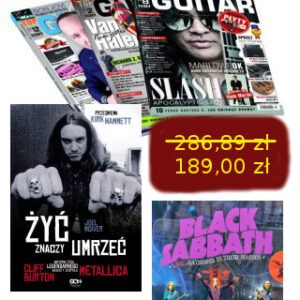 Pakiet 15: prenumerata TopGuitar + książka Cliff Burton + DVD Black Sabbath
