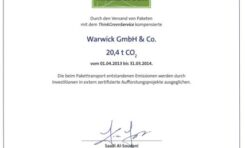 Certyfikat CO2-neutral dla opakowań dla Warwick & Framus