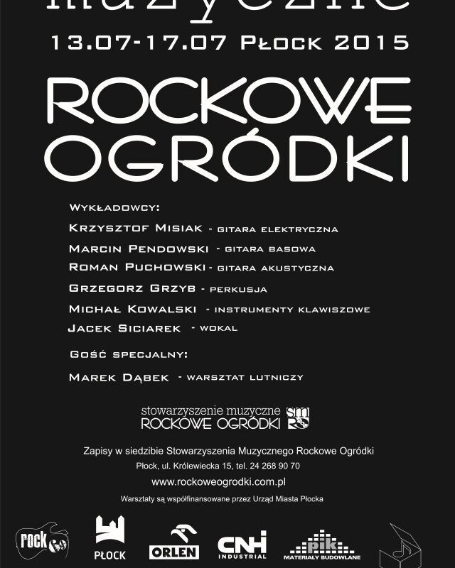 XI Warsztaty Muzyczne Rockowe Ogródki Płock 2015