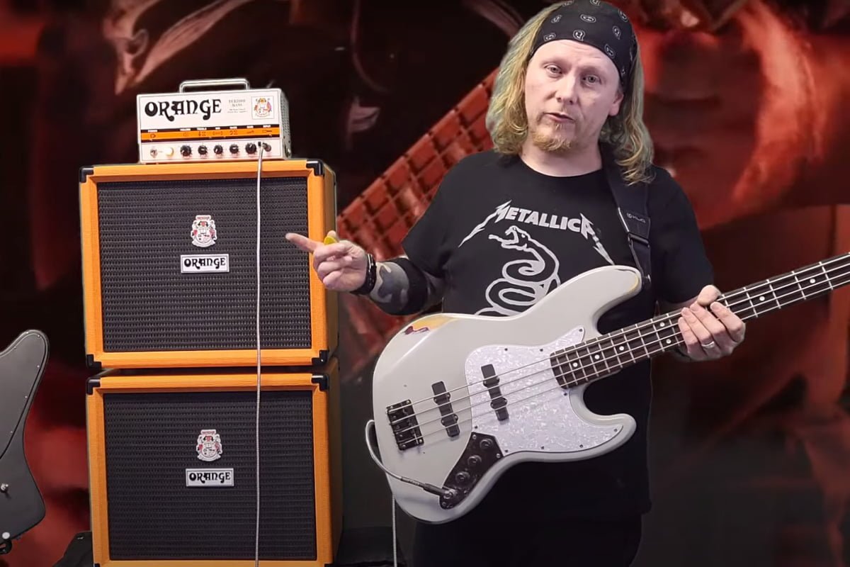 Terry McDaniel i Orange Terror Bass (fot. YouTube / Napalm Records)