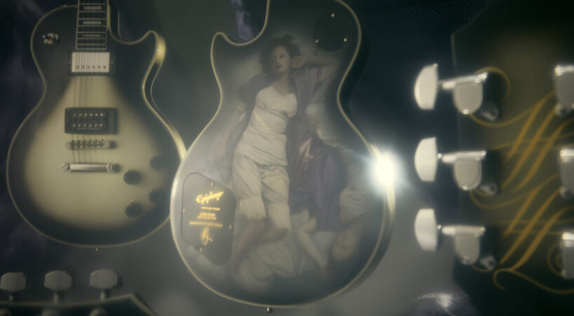 Piąta gitara Adam Jones Les Paul Custom Art Collection firmy Epiphone