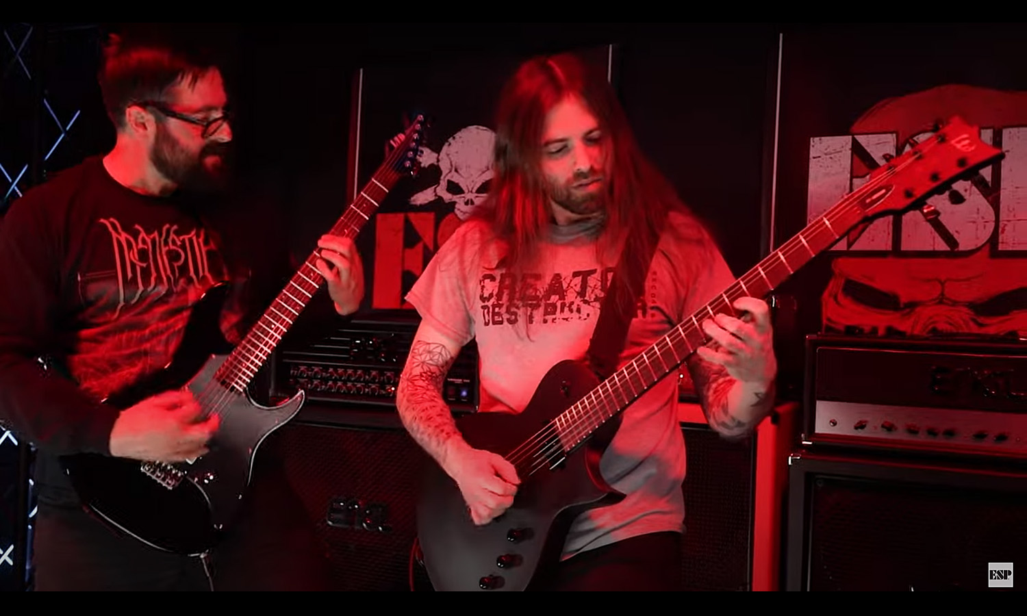 Cameron Stucky & Ben Murray – LTD EC-1000 Baritone & SN-1 HT Baritone (fot. YouTube / ESP Guitars USA)