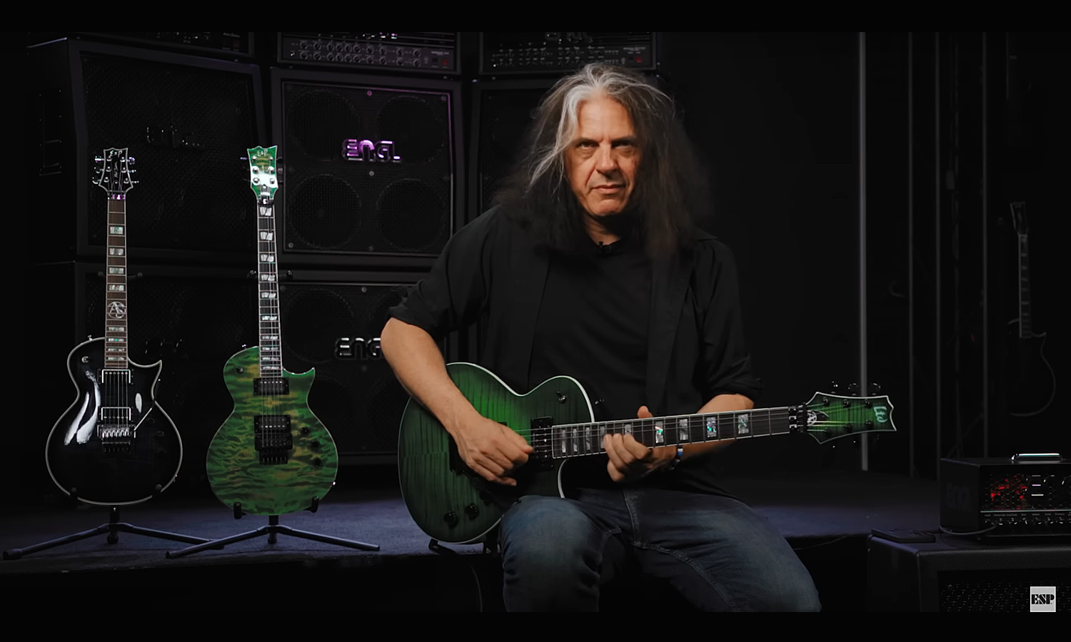 Alex Skolnick & LTD AS-1FR Lime Burst (fot. YouTube / ESP Guitars USA)